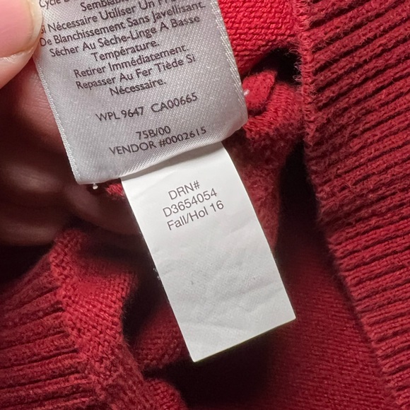 Eddie Bauer Nordic Quarter Zip 100% cotton Sweater In Tartan Red men’s large - Picture 10 of 10